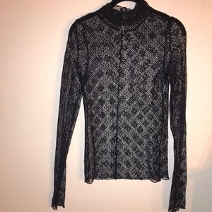 Sheer turtleneck top